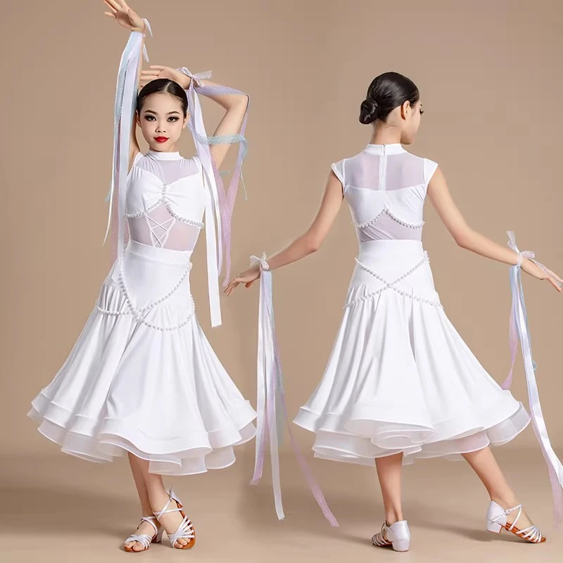 Children's modern dance skirt and waltz art test costume