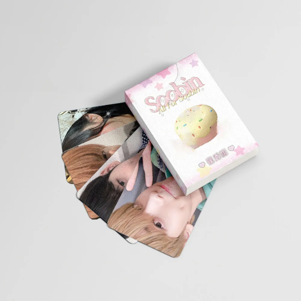 Juego de 50 tarjetas fotográficas láser de estilo coreano KPOP SOOBIN, dos lados, moda Ins, revista, Selfie, fotos, LOMO, regalos de colección para fanáticos