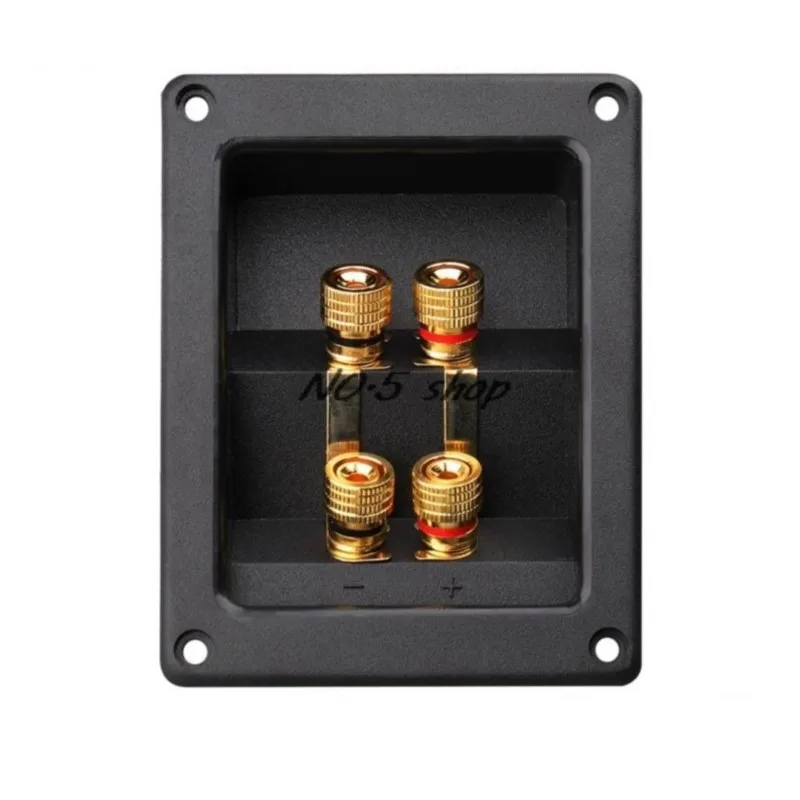 1Pc Speaker 4-position Junction Box Banana Socket Stereo 4-position Box With Rubber Pad