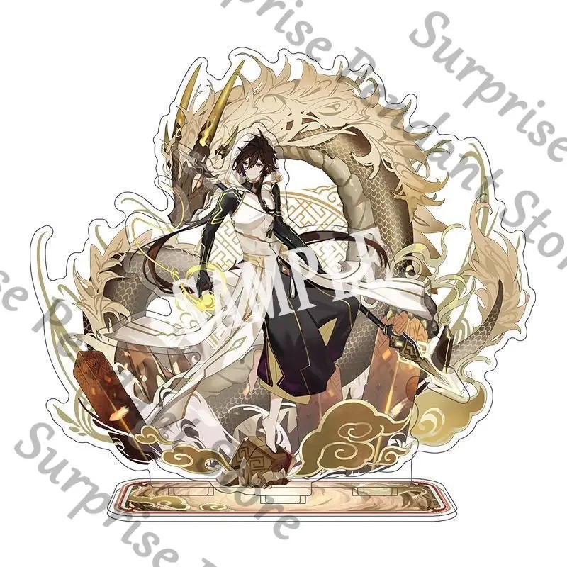 Genshin Impact game ambitus Neuvillette Venti xiao zhongli tanda berdiri akrilik Ornamen desktop tingkat penampilan tinggi