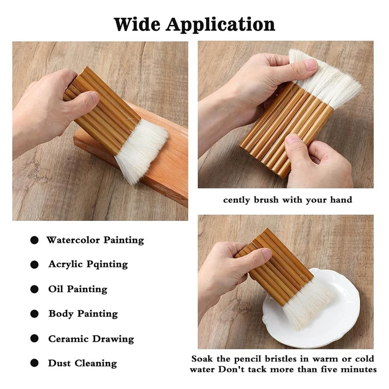 

9-шт. Кисти для керамической глазури, набор керамических кистей для керамики, акрила, акварели, шерсть, наборы художественных кистей для рисования-VVBC