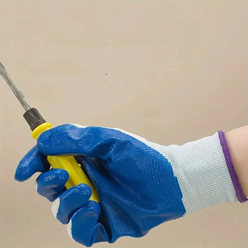 1 paire de gants de travail en caoutchouc, colle à tremper, en Latex fin, antidérapant, résistant à l'usure, épais, fins, gants de Protection du travail