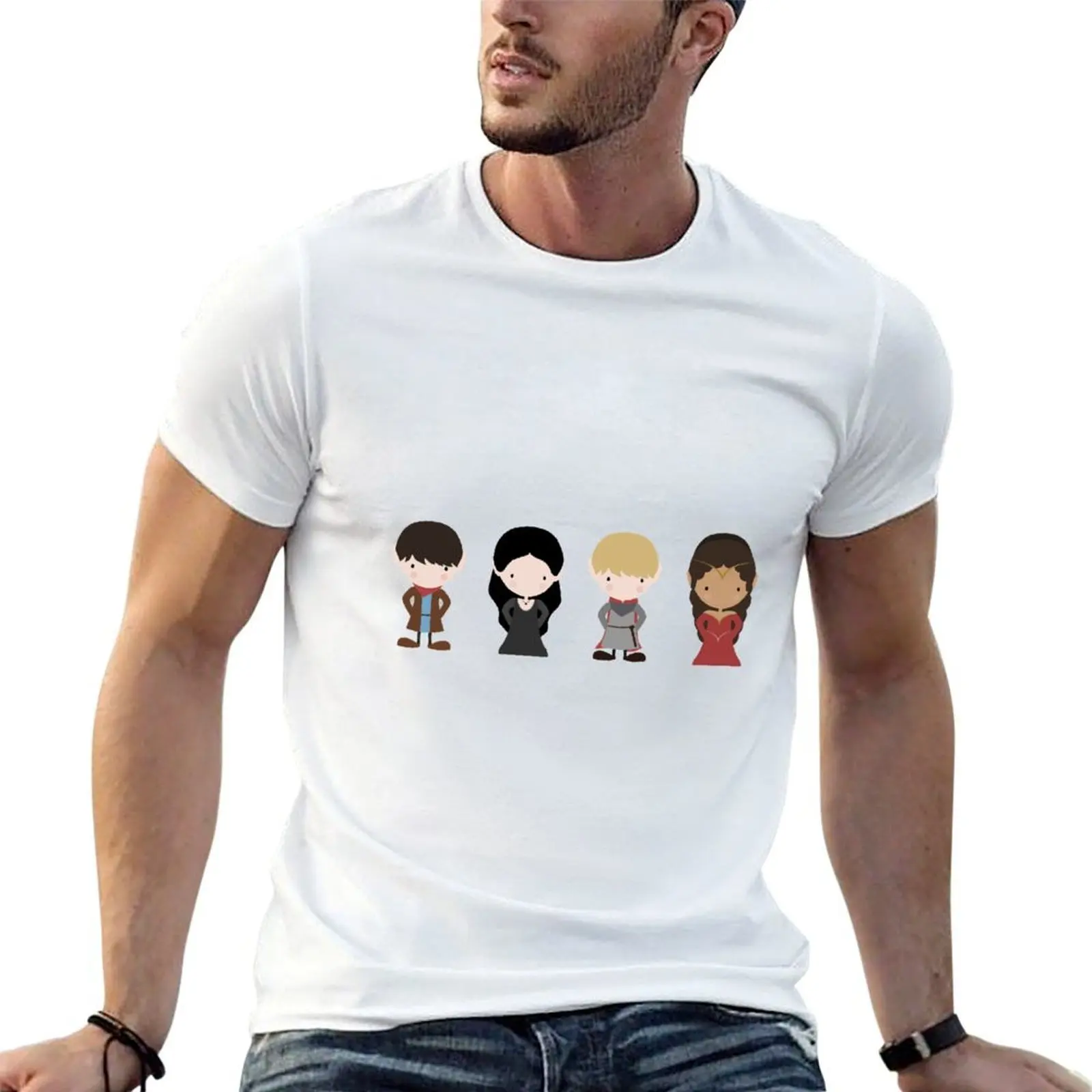 

Merlin, Morgana, Arthur, Guinevere T-Shirt t shirt man luxury t shirts for man cotton funny T-Shirt