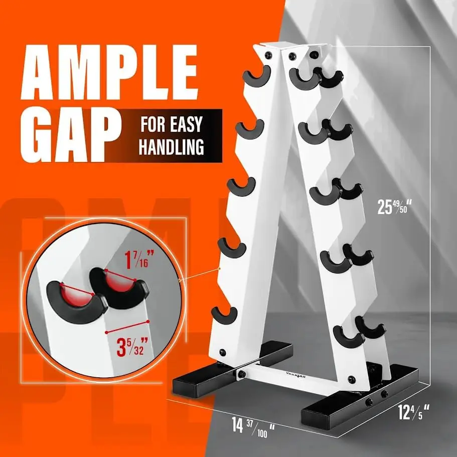 حامل أثقال على شكل حرف A بخمس طبقات، هيكل فولاذي متين لتخزين الأثقال في صالة الألعاب الرياضية المنزلية