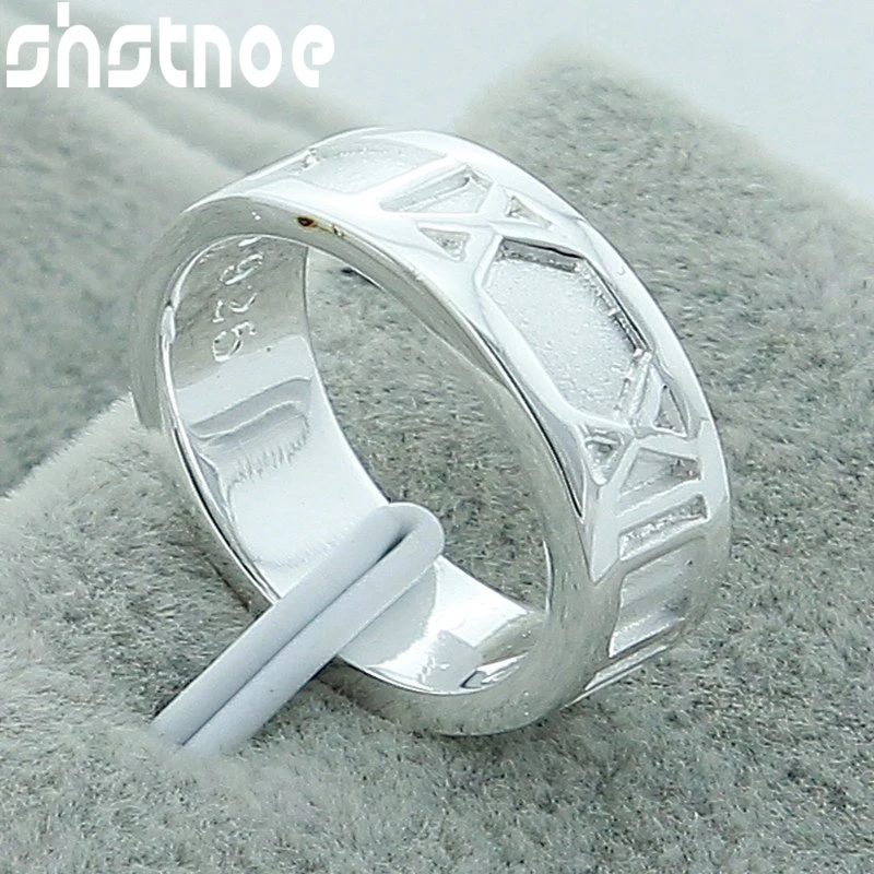 925 Sterling Silver Roman Numeral Ring For Man Women Engagement Wedding Charm Fashion Party Jewelry Gift