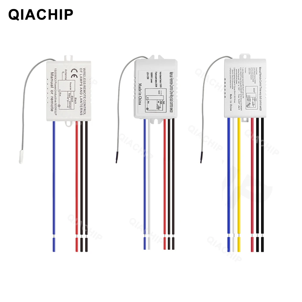 QIACHIP 1/2/3 Way Relay AC 220V RF Remote Digital Wireless Remote Control Switch Ceiling Fan Panel Control Switch For Light Bulb