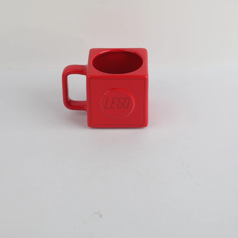 320ml Ceramic Mug 2x2 Red LEGO Brick, Creative Block Shape, Anti-scald Handle, Practical Daily Use for Home Office Life - view 5
