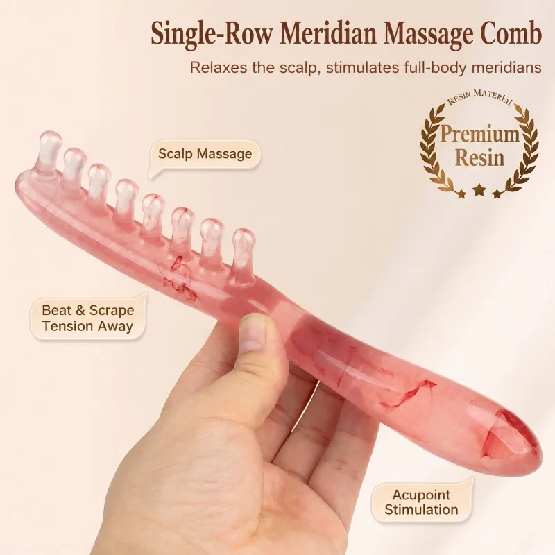 Resin Scalp Massage Comb, Anti-Static Wide Tooth Comb for Head and Shoulder Acupressure