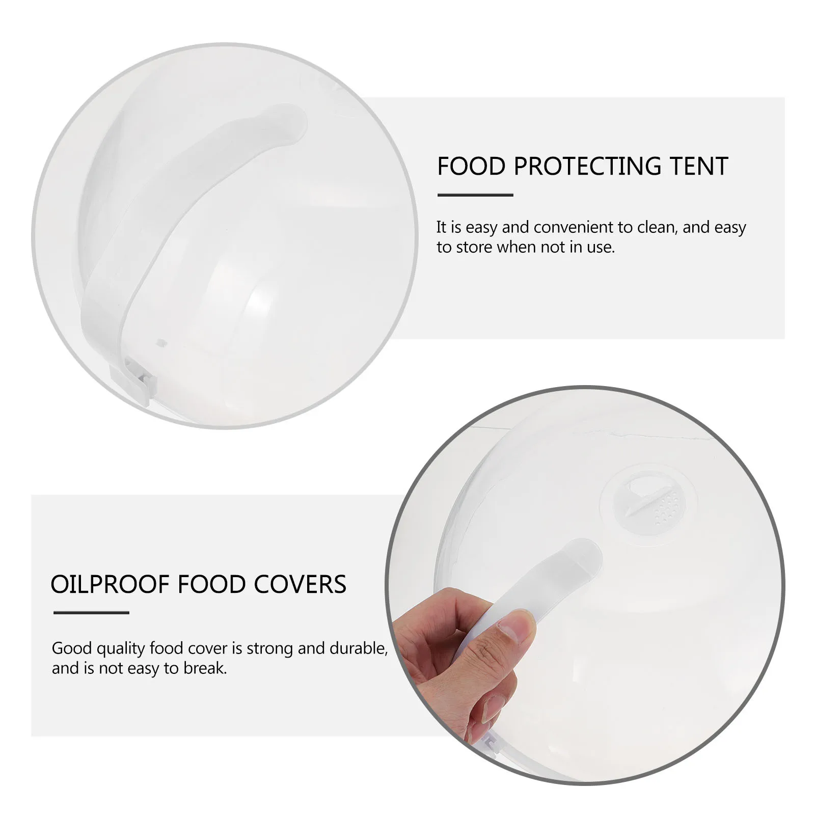 

3Pcs Heat-Resistant Food Cover Oilproof Microwave Oven Heating Covers Fresh-Keeping Transparent Food Protector for Home Hotel