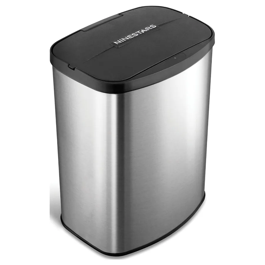 

Automatic Bathroom Trash Can with Motion Sensor for Seamless Waste Disposal 2 Gallon Stainless Steel Design with Fingerprint-Re