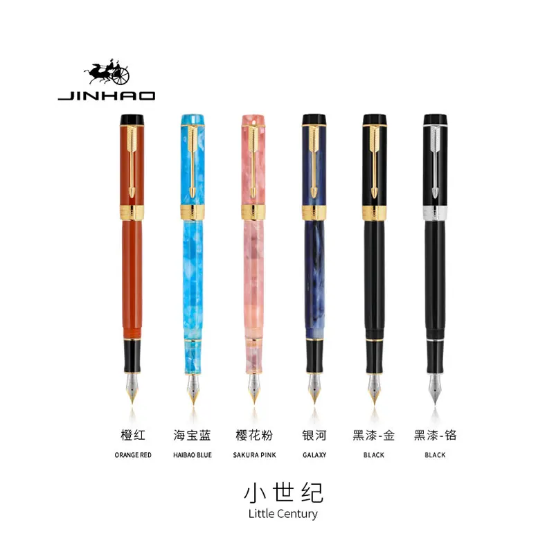 Jinhao 100 قلم حبر تذكاري الراتنج جيد القلم بنك الاستثمار القومي 18 kgp الذهب تقع رقيقة Tod الأعمال الصغيرة مكتب هدية القلم