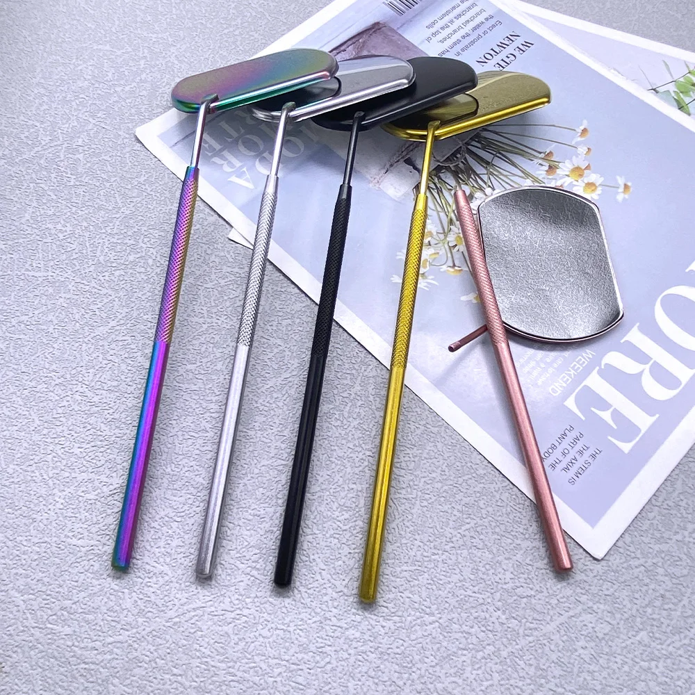 1Pc Eyelash Mirror Grafting Lash Magnifying Beauty Long Handle For Checking False Lashes Extension Makeup Tools Mirror Supplier