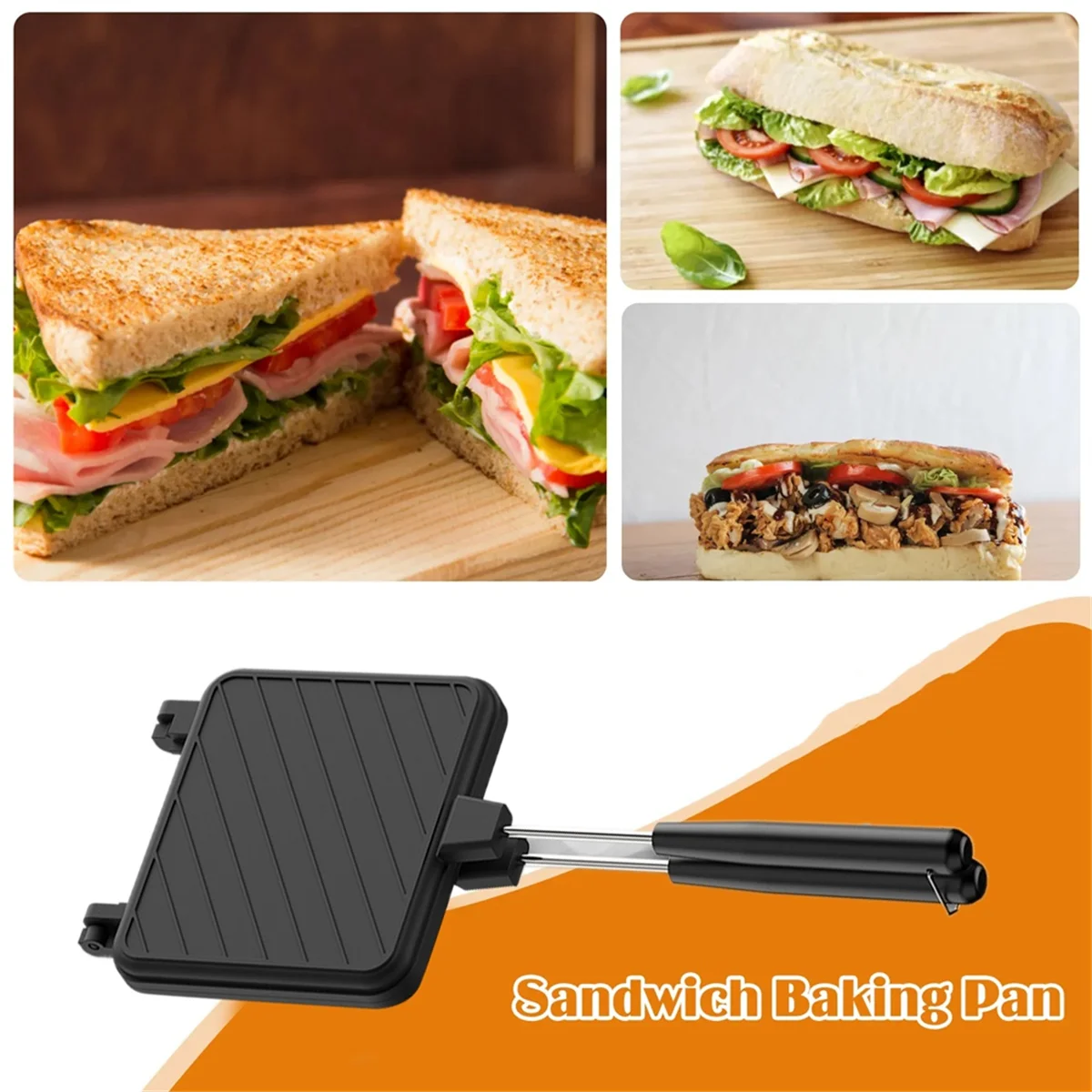 Non-Stick Coating Sandwich Mold Frying Pan Toast Breakfast Machine for Pancake Maker Bread Toast Kitchen Tool