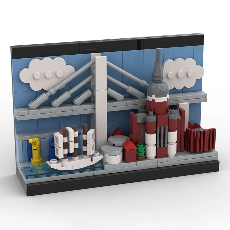 

265 шт. MOC Страшная открытка Архитектура Строительные блоки Волшебное дополнение к рождественскому зданию Радость Рождественский подарок