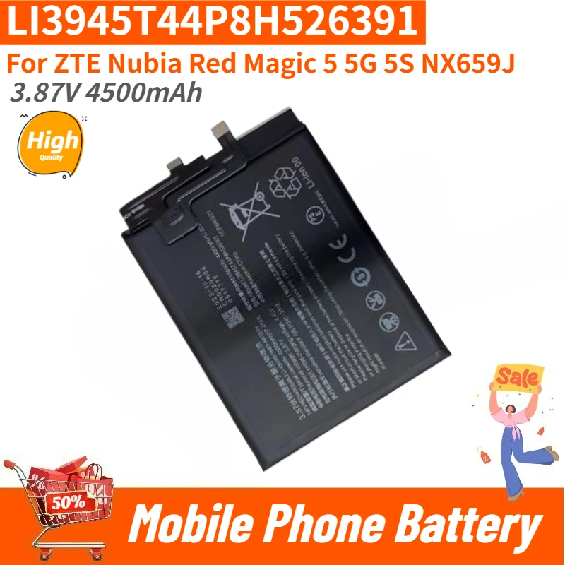 LI3945T44P8H526391 High Quality Phone Battery 3.87V 4500mAh For ZTE Nubia Red Magic 5 5G 5S NX659J Brand New Replacement Battery