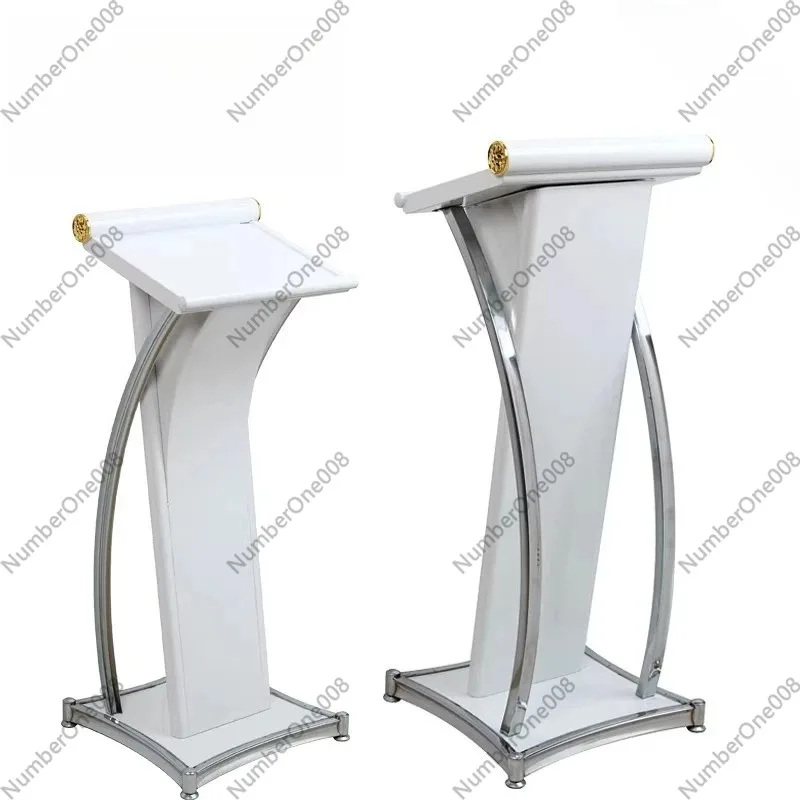 For Minimalist Stainless Steel Lectern - Sleek Podium for High-End Reception Areas, Restaurants & Corporate Events