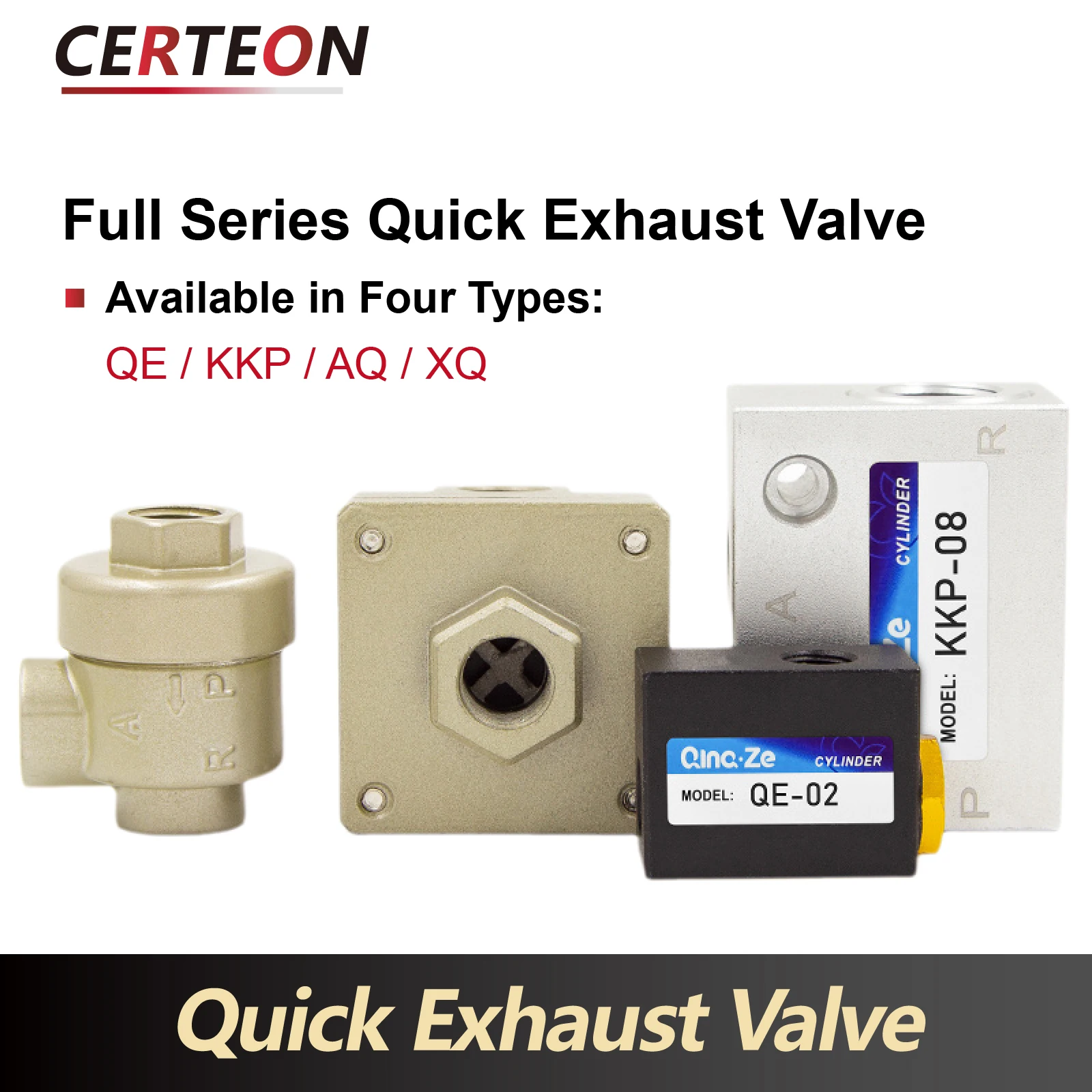 صمام تفريغ هوائي سريع سلسلة QE KKP AQ XQ لتطبيقات الأسطوانات تدفق عالي توصيلة 1/8 1/4 3/8 1/2 صمام صناعي للتفريغ السريع