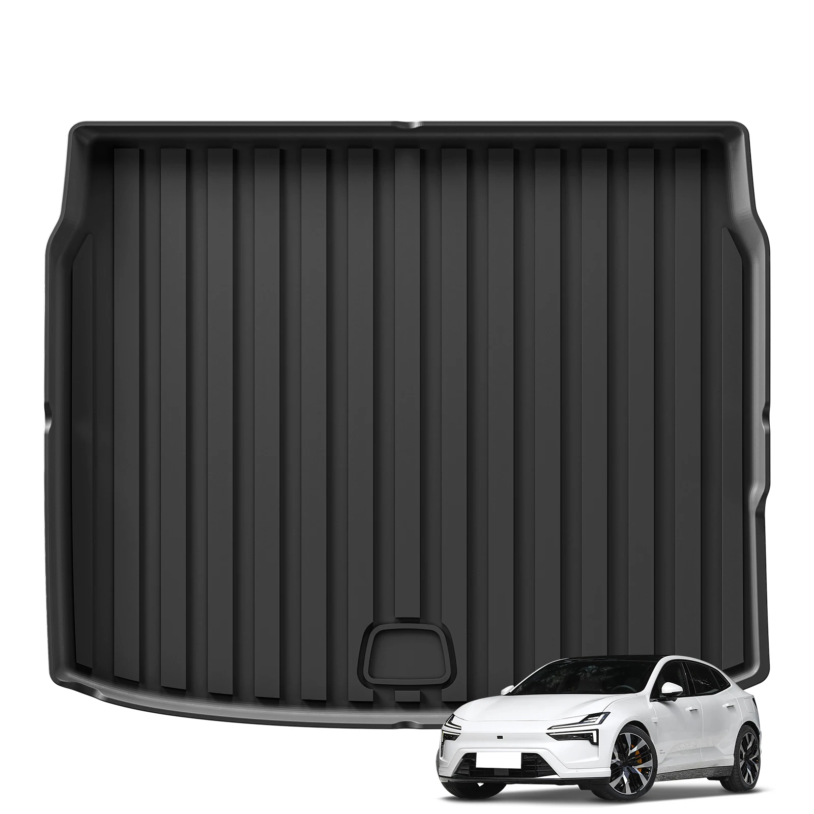 LUCKEASY for Polestar 4 2023 2024 Car Trunk Mat Cargo Liner Trunk Pad TPE 3D Waterproof All Weather BLACK