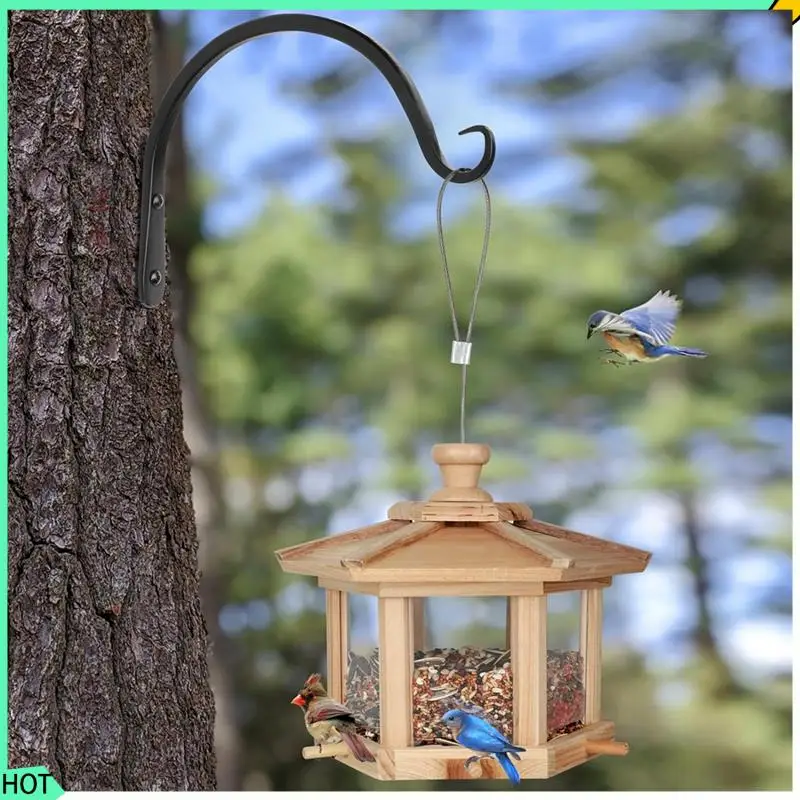 

AWAH Black Curved Plant Hanging Hooks For Bird Feeders, Flower Baskets, Indoor & Outdoor Use