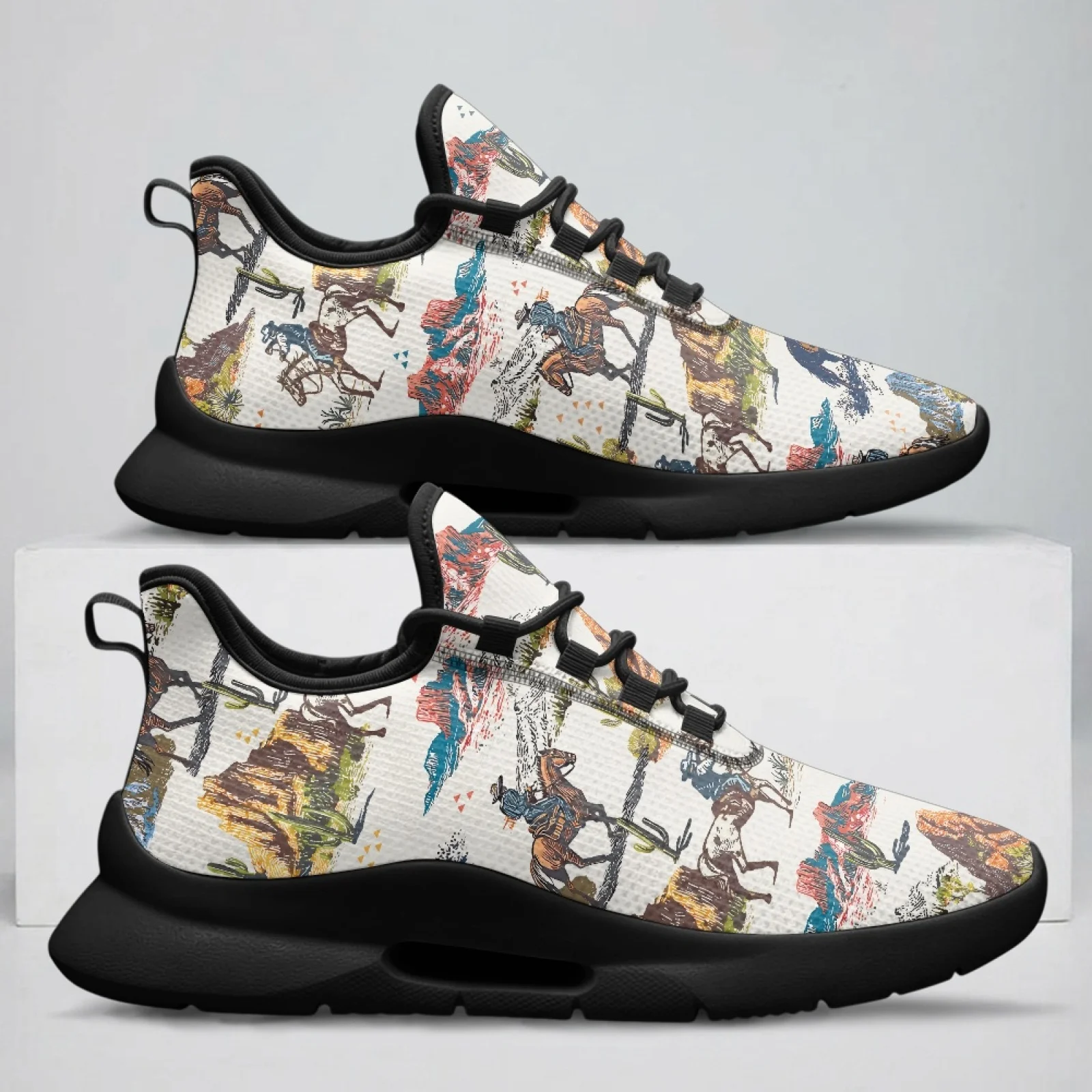 XIXIRIMIDO Lace-up Casual Shoes Mens Sneakers Comfortable Mesh Breathable Walking Shoe Women's Lightweight Sneaker Soft Cowboy