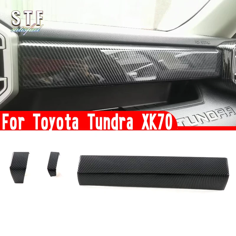 

Carbon Fiber Style Interior Center Control Around Trim For Toyota Tundra XK70 2022 2023 Car Accessories Stickers