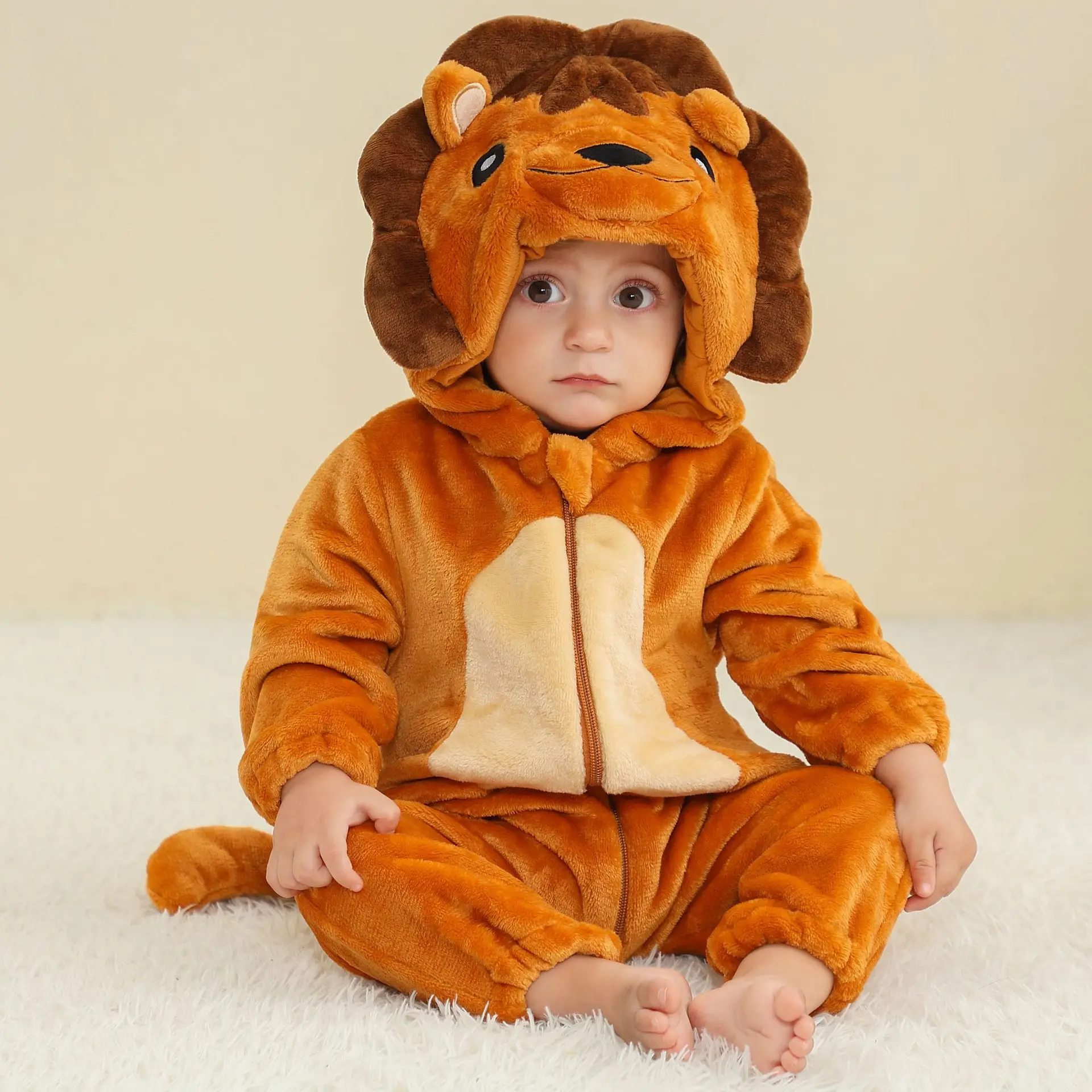 

Baby Clothes Animal Fun Newborn Baby Clothes Flannel Cartoon Fox Shaped Jumpsuit