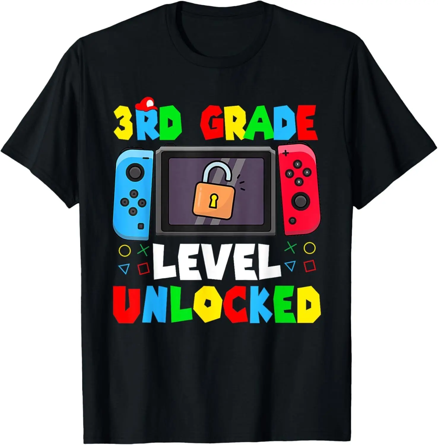 3rd Grade Level Unlocked Back to School First Day Gamer Boys T-Shirt