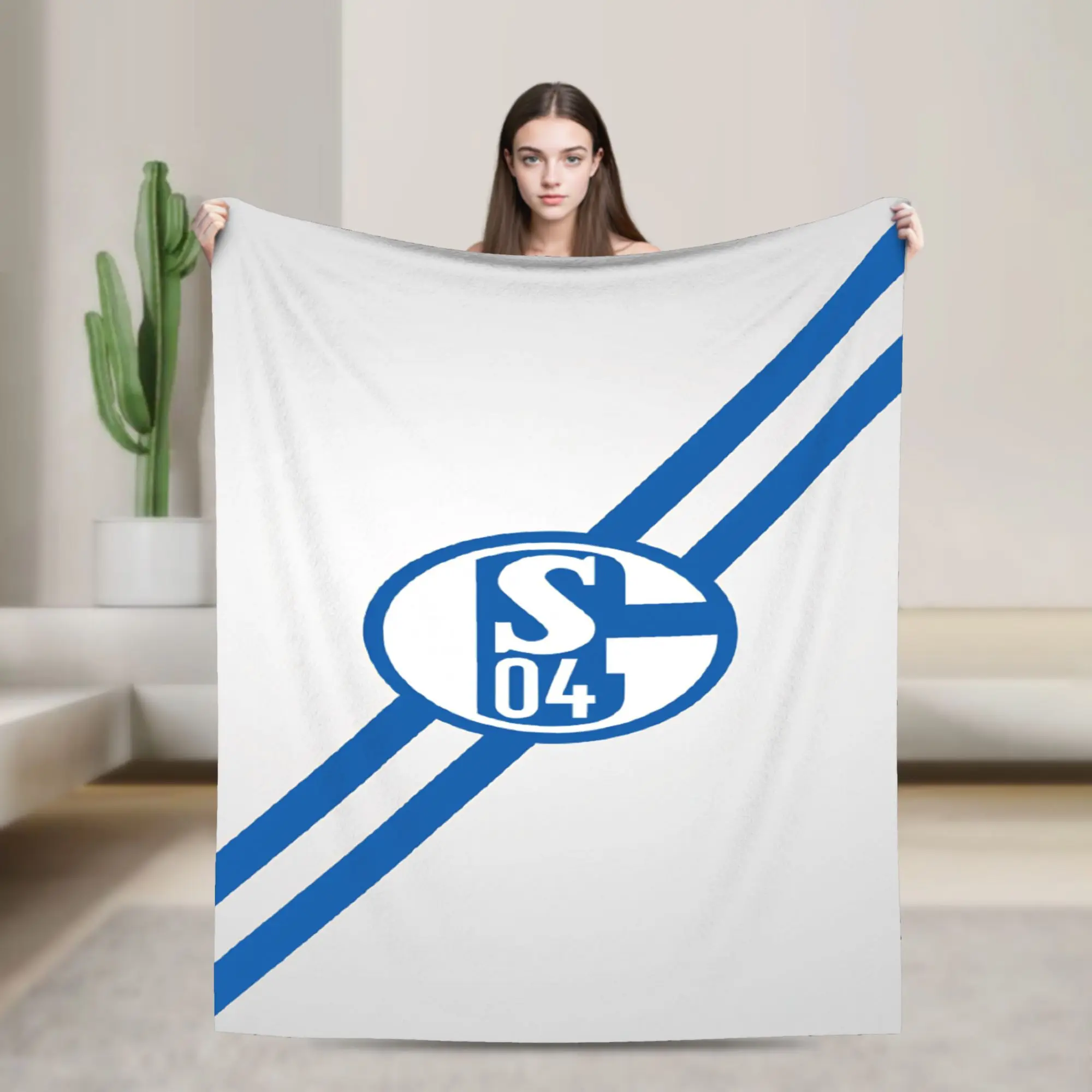Comfortable Blanket Camping S-Schalke 04 team Throw Blanket Fashion  Bedspread For Chair Sofa Bed