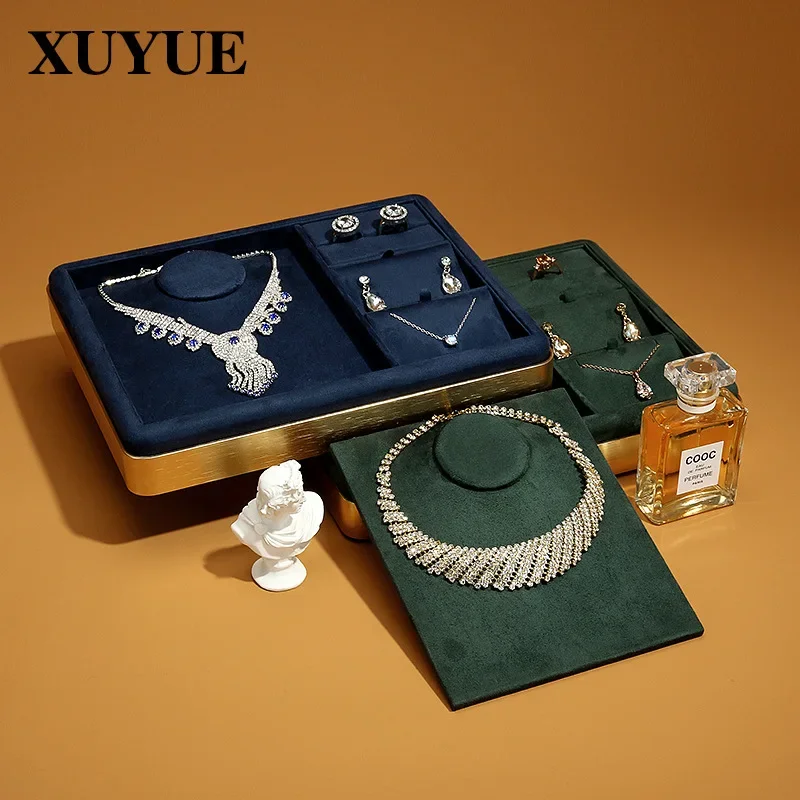 

Jewelry Display Stand Metal Necklace Set Tray Display Jewelry Props Storage Jewelry Display Stand Spot jewelry packaging