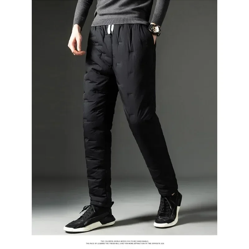 Baggy Cotton Pants Men Winter Windproof Sweatpants Thickened Warm Large Size Casual Pants Men Clothing Joggers New