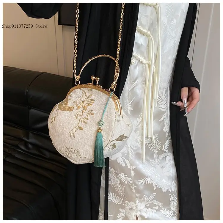 New Chinese Style Hanfu Bag with Elegant and Versatile Feminine Temperament Chain Carrying Crossbody Bag