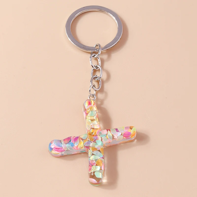 Mode Harz 26 Buchstaben A-Z Alphabet Schlüssel anhänger für Auto Schlüssel Souvenir Geschenke für Frauen Männer Handtasche Anhänger Schlüssel ringe DIY Zubehör – Detail 27