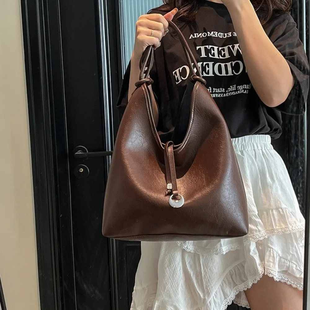 

Fashion Y2k Underarm Bag with Inner Bag Large Capacity Single Shoulder Bag Gothic Pu Leather PU Leather Tote Bag Women