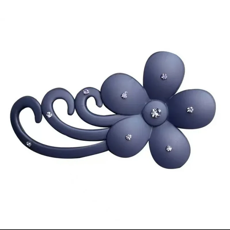 مشبك شعر كبير متعدد الاستخدامات بتصميم زهرة مرصعة بالكرستال للاستخدام الخارجي، مشبك شعر على شكل منقار البط للجزء الخلفي من الرأس، إكسسوار شعر عصري