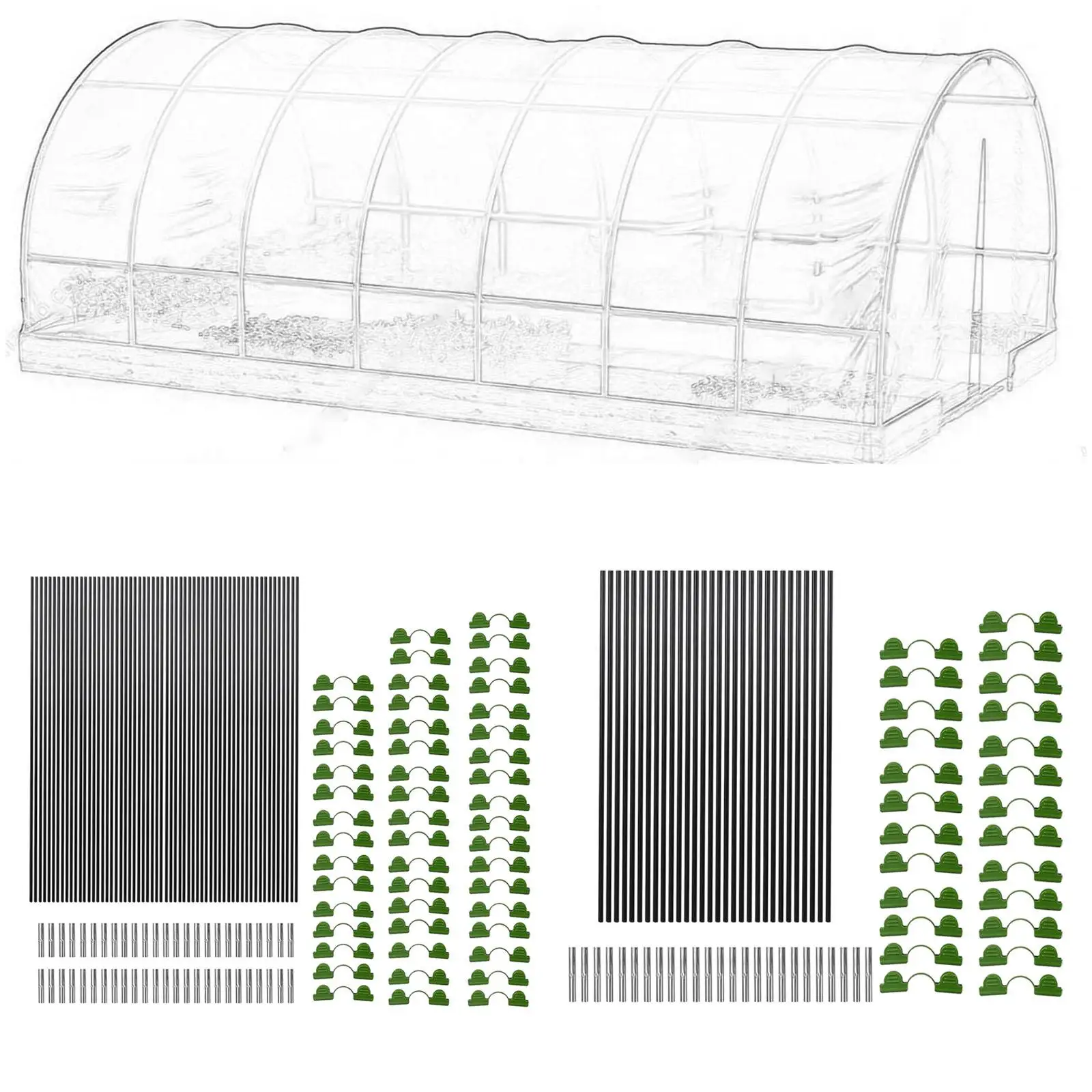Garden Hoops for Raised Beds, Greenhouse Support Hoops with Clips, Garden Hoops,
