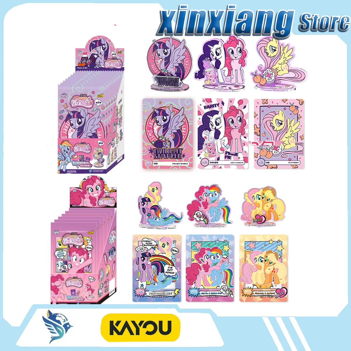 kayou-my-little-pony-collectible-card-acrylic-decorative-piece-decorative-items-surprises-comics-souvenirs-trendy-toys-animation