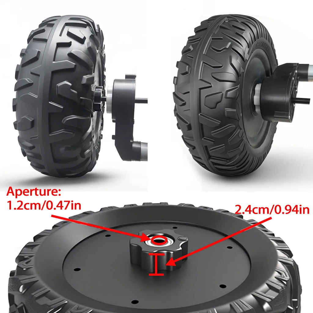 Pneu en caoutchouc solide EVA 29CM/11.4 pouces pour enfants, jouet électrique sur voiture ﻿ Pièces de mise à niveau de pneus Alligator, noir, roulement, coupleur