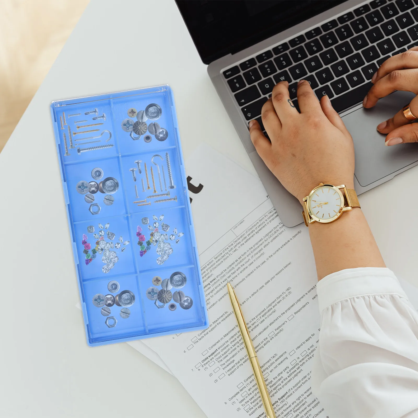 

Органайзер для деталей в виде выдвижного ящика, пластиковый контейнер с несколькими отделениями, прозрачная крышка, для бусин, винтов, аксессуаров для часов, держатель для мелких предметов