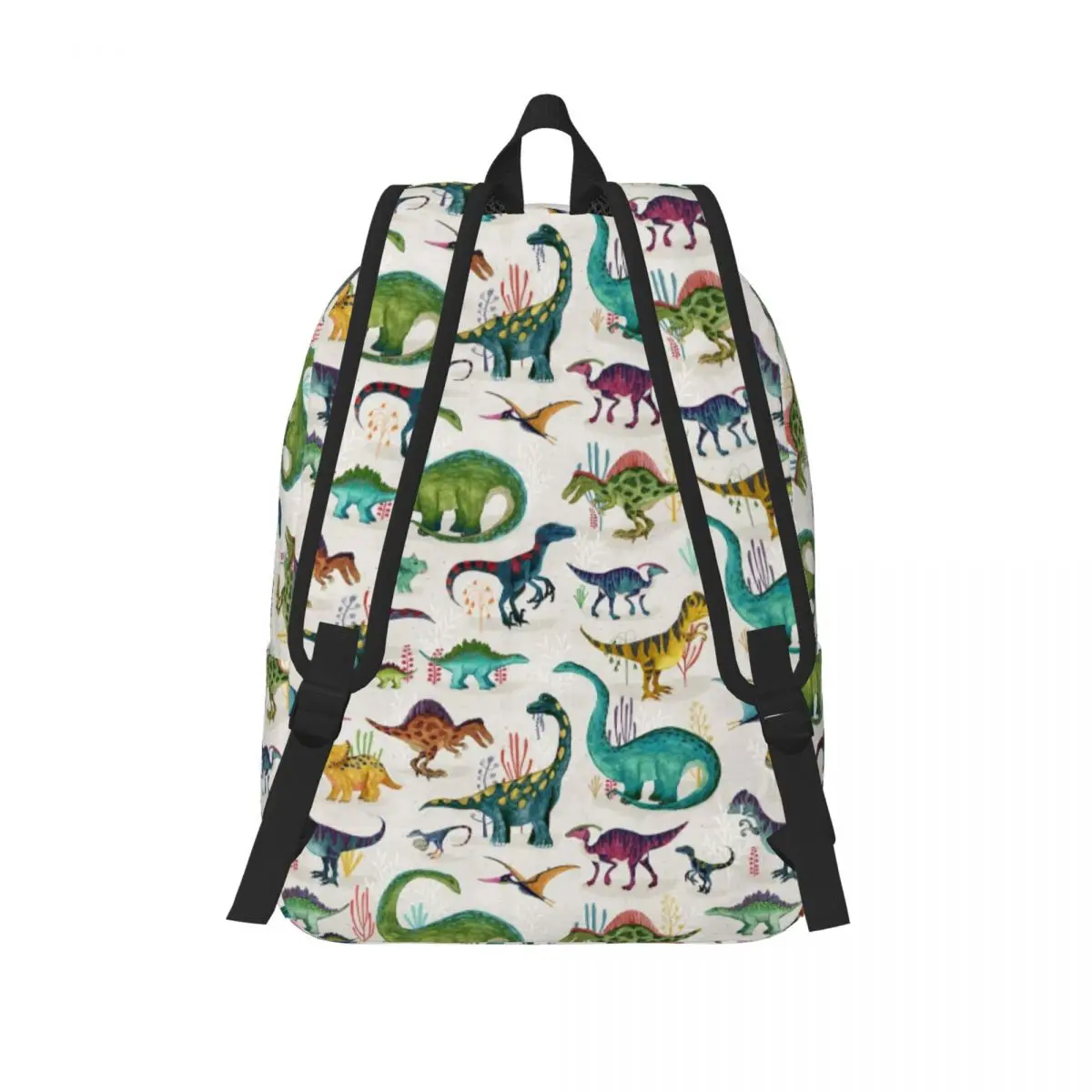 Jasne dinozaury klasyczny plecak wytrzymałe wysokiej do szkoły pracy Dino kolorowe zjadacze Daypack dla mężczyzn kobiet torby płócienne w college\'u