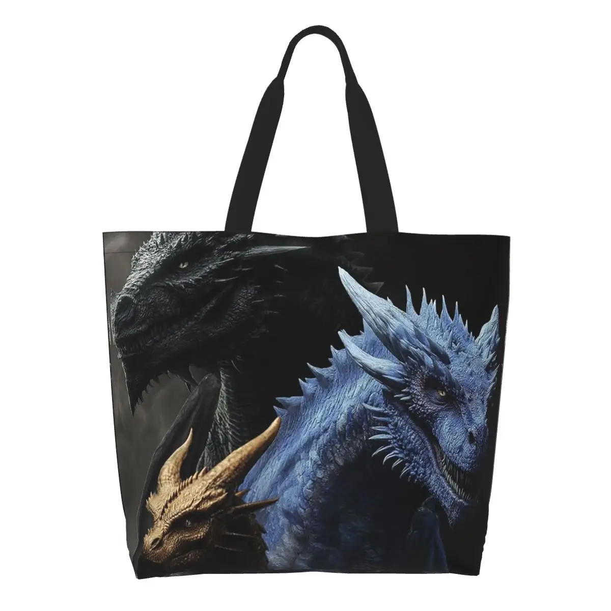 Fourth Wing Dragon Shopping Tote Bag Canvas Large Capacity Shoulder Bags Shopper Grocery Handbag for Women
