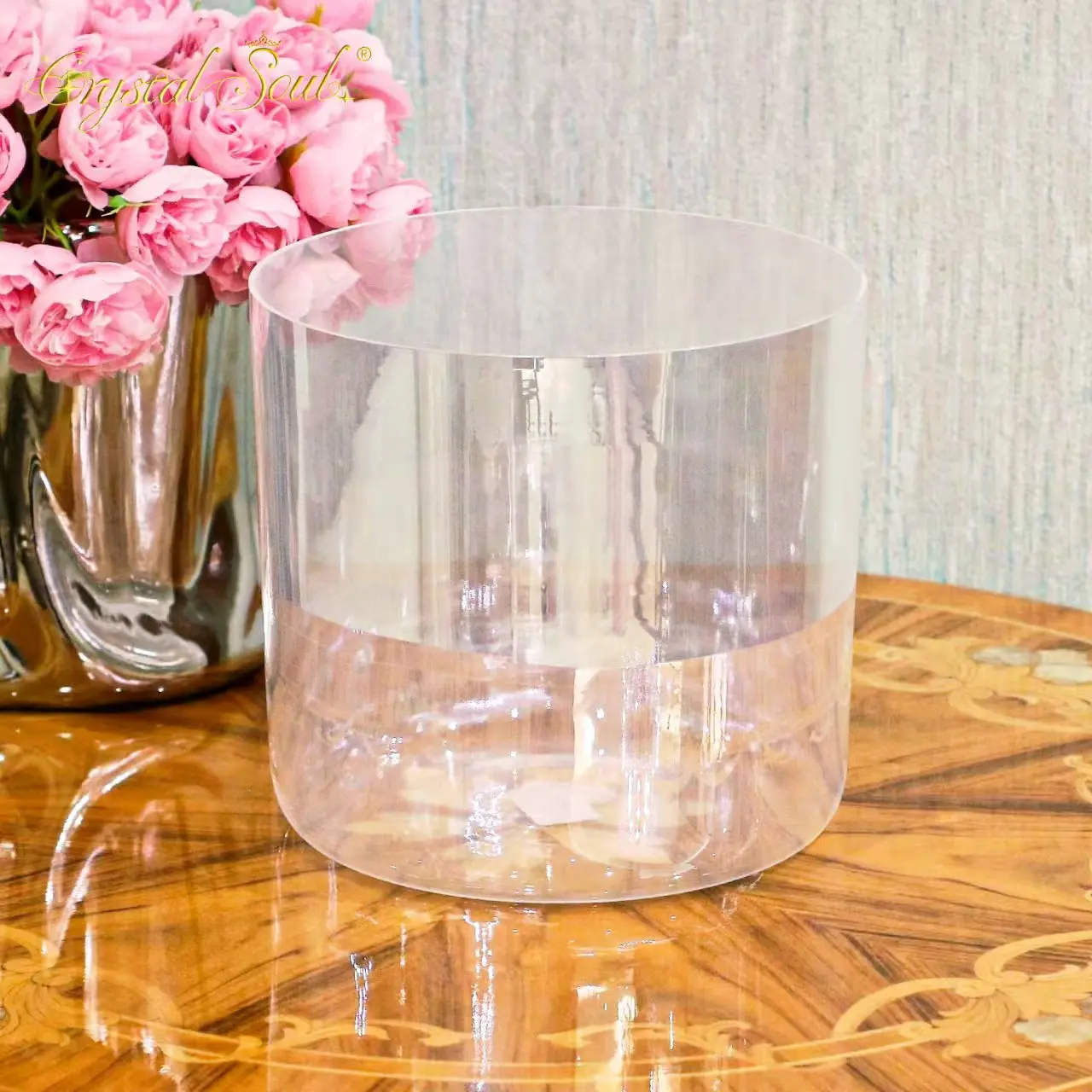 

Crystal Soul High Quality 7-8.5 Inch Pearl Moonlight Colored Alchemy Crystal Bowl for Meditation Crystal Singing Bowls