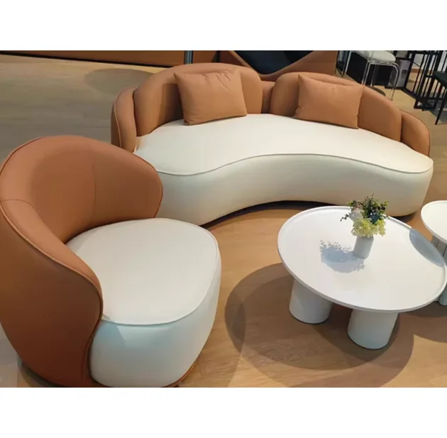 

Диван для приема, современные скандинавские кожаные изогнутые комплекты модульных диванов Boucle En Piel для отдыха, телевизора, гостиной, двойного офиса