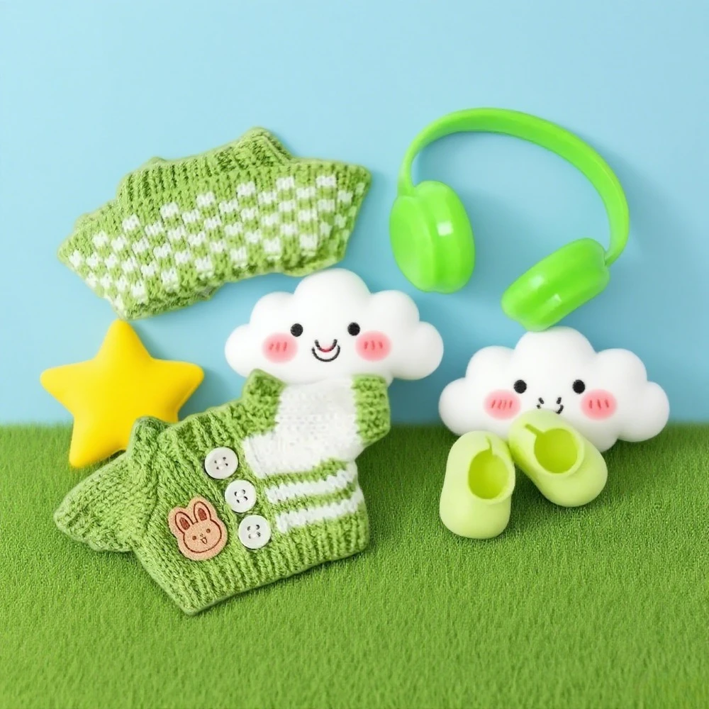 

17cm labubu clothes outfit Plush doll clothes Macaron Cute Clothing DIY Kid Gift Dog Clothes Hair accessories v1 v2 clothes