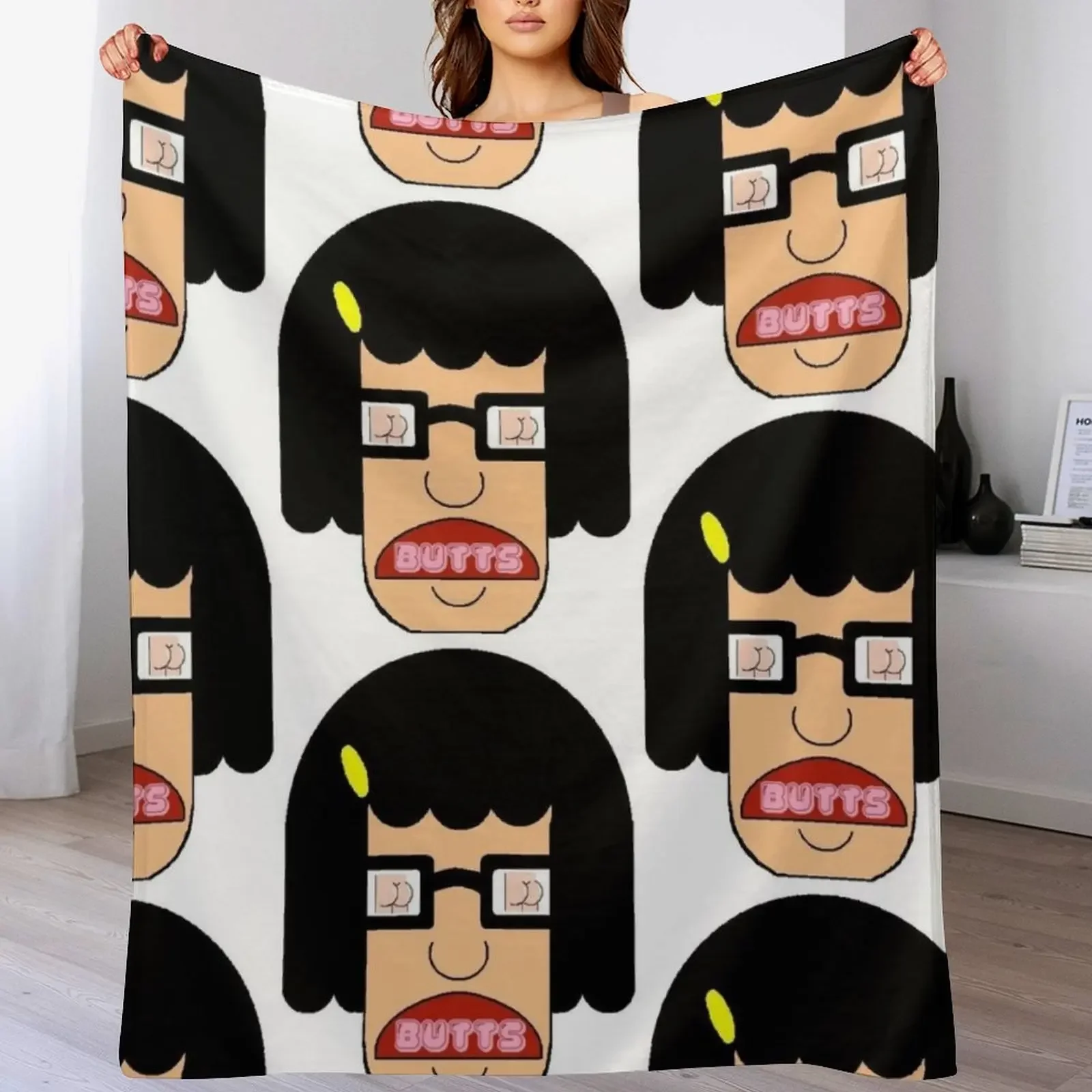 TINA LOVES BUTTS Throw Blanket Wrinkle Resistant Lightweight Blanket