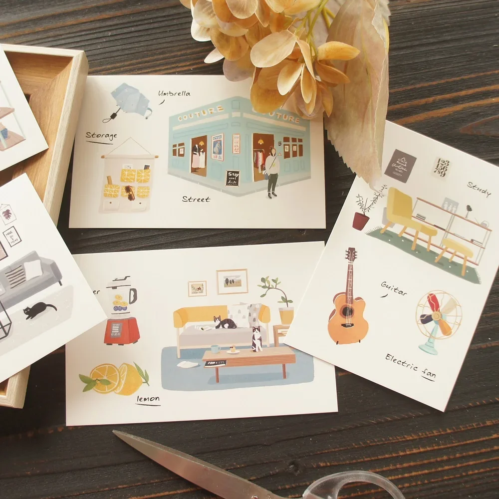 

15pcs Girl Finally Opened A Small Shop Design As Post Card Gift Greeting Cards Gift Party Invitation Scrapbooking Use