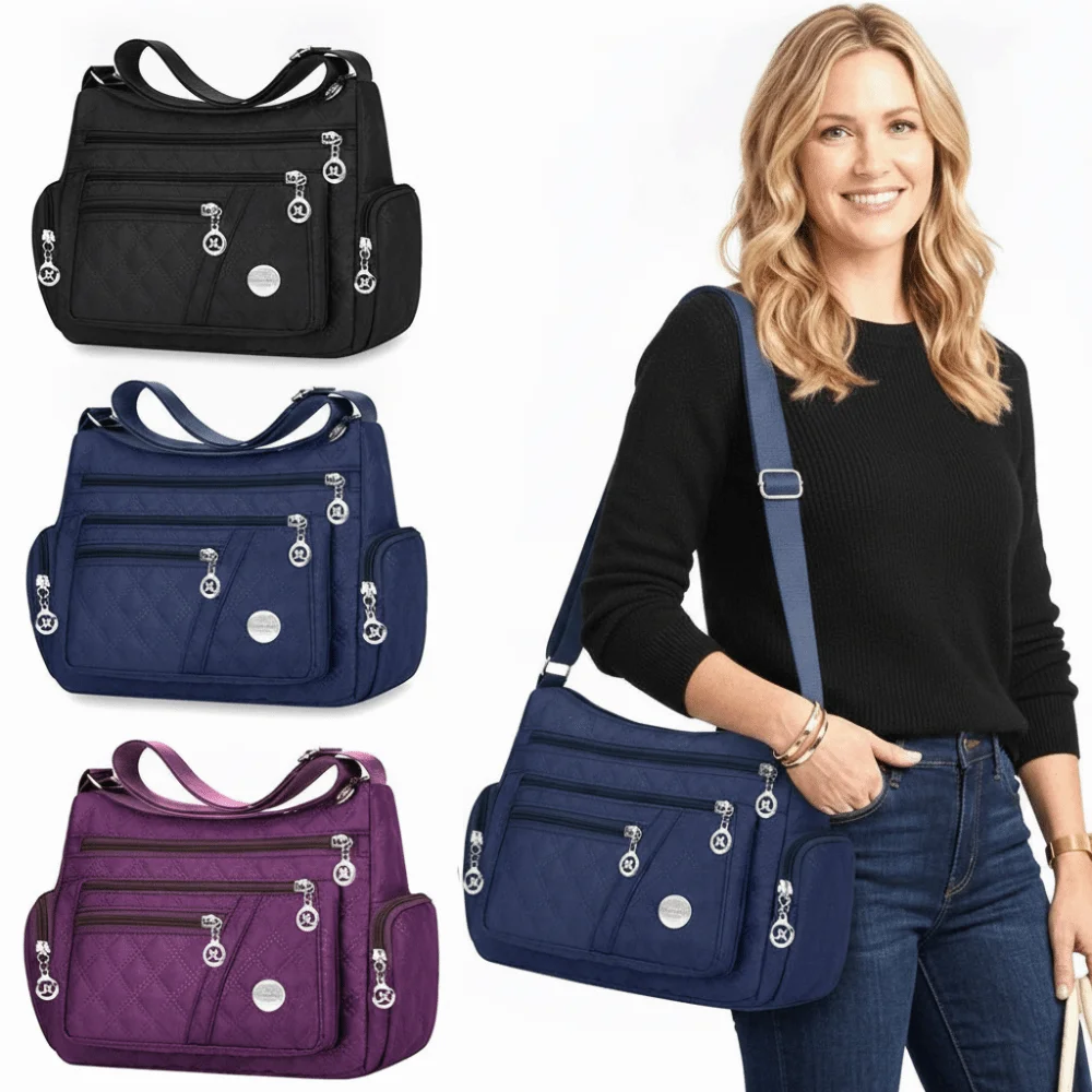 New Square Shape Crossbody Bag Oxford Zipper Closure Shoulder Bag Multi-layer Large Capacity Handbag Daily Use
