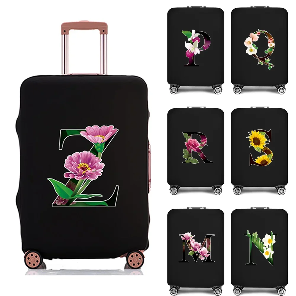 

New Luggage Protective Cover Flower Letter Print Travel Suitcase Cover Elastic Dust Cases for 18 To 28 Inches Travel Accessories