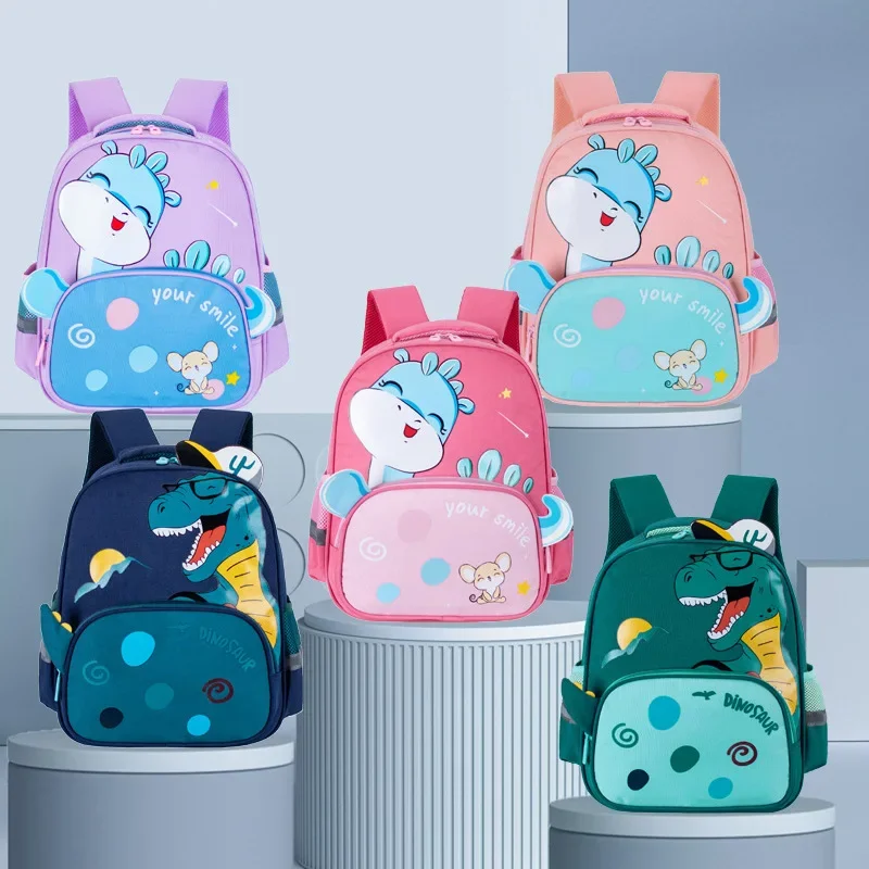 Saco de escola do jardim de infância dos desenhos animados dinossauro bebê meninos mochilas para crianças pré-escolares mochila 2-6 anos bonito mochila escolar