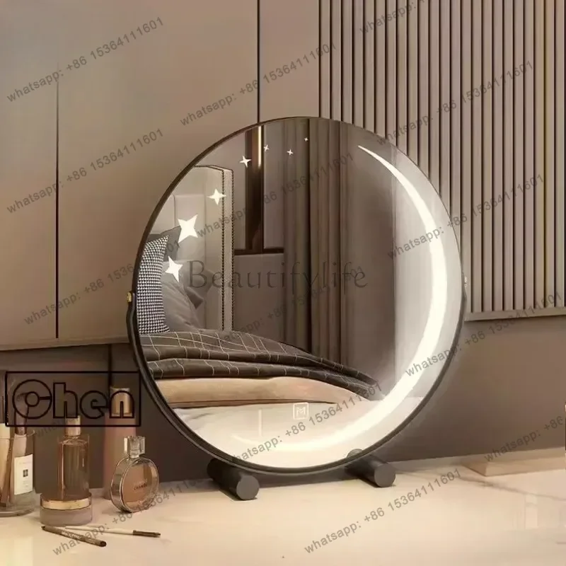 ld Luxury Bedroom Mirror Dressing Table  Decoration Circle Modern Mirror Curved Magnifying Spiegel Wand Home Products