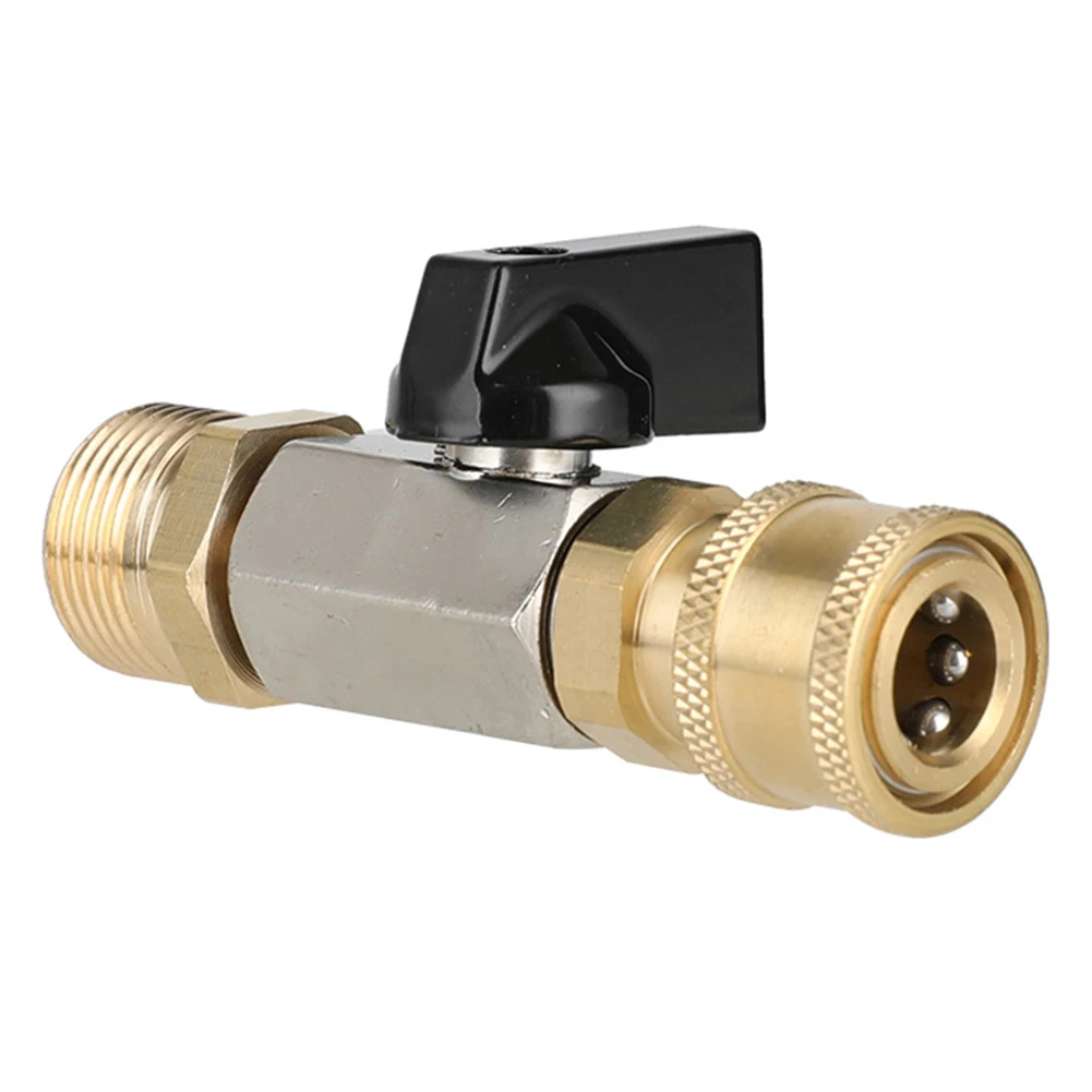 

High Pressure Washer Ball Valve Kit 1/4" Quick Connector M22 14mm For Power Washer Hose Switch On/off 4500 PSI Pressure Washer